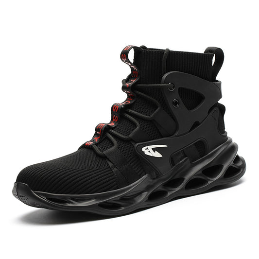 Botas de seguridad de caña alta, calzado protector para construcción, puntera de acero para hombre, transpirables para senderismo