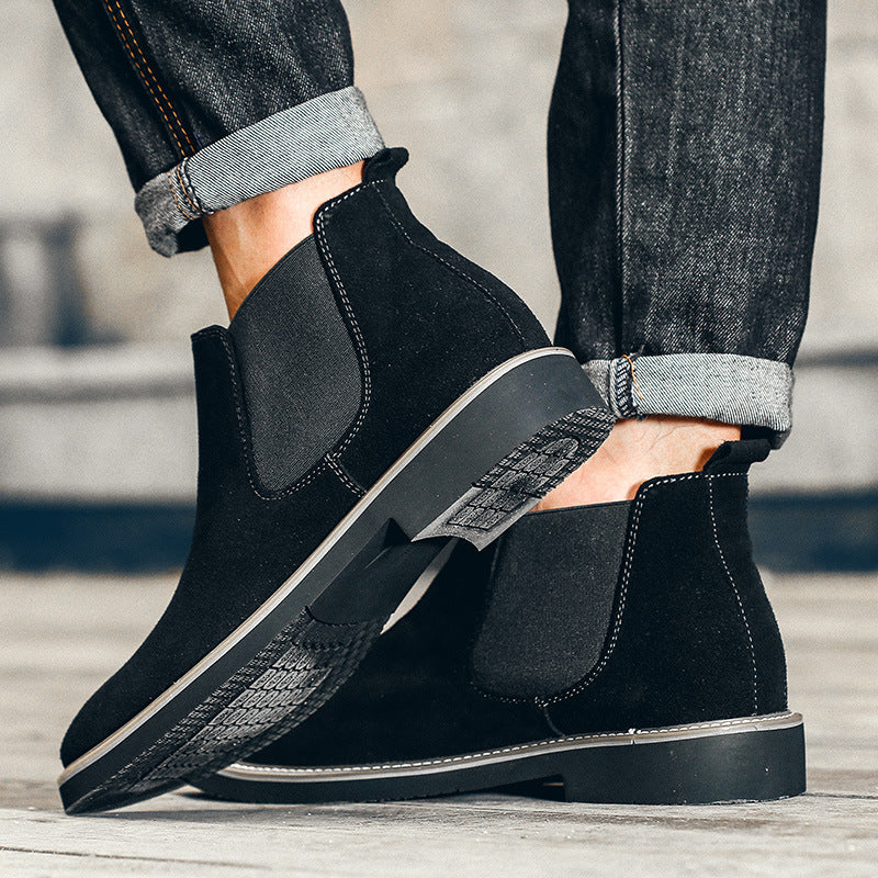 Botas Martin de hombre de corte medio, estilo coreano moderno, esmeriladas, para otoño e invierno