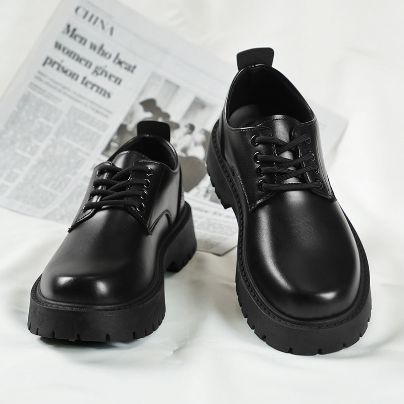 Zapatos de vestir negros de cuero impermeables para hombre