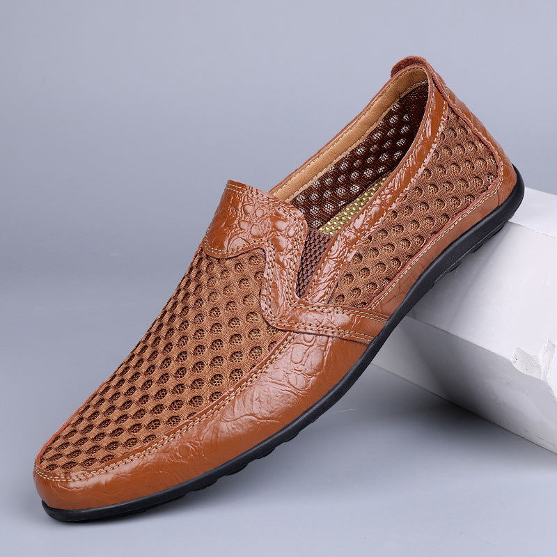 Zapatillas Sandalias de Hombre de Verano de Cuero Genuino Cómodas