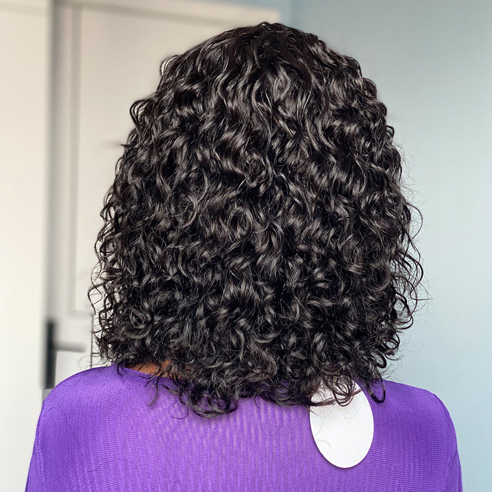 Pelucas de cabello humano con flequillo de ondas de agua