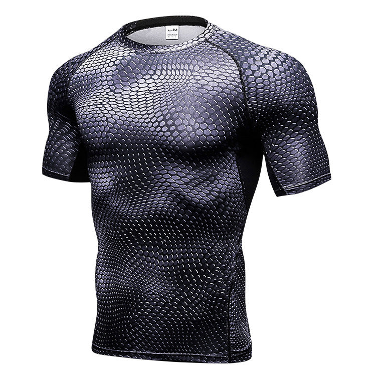 Ropa de hombre de manga corta de secado rápido con impresión 3D para fitness y entrenamiento de running