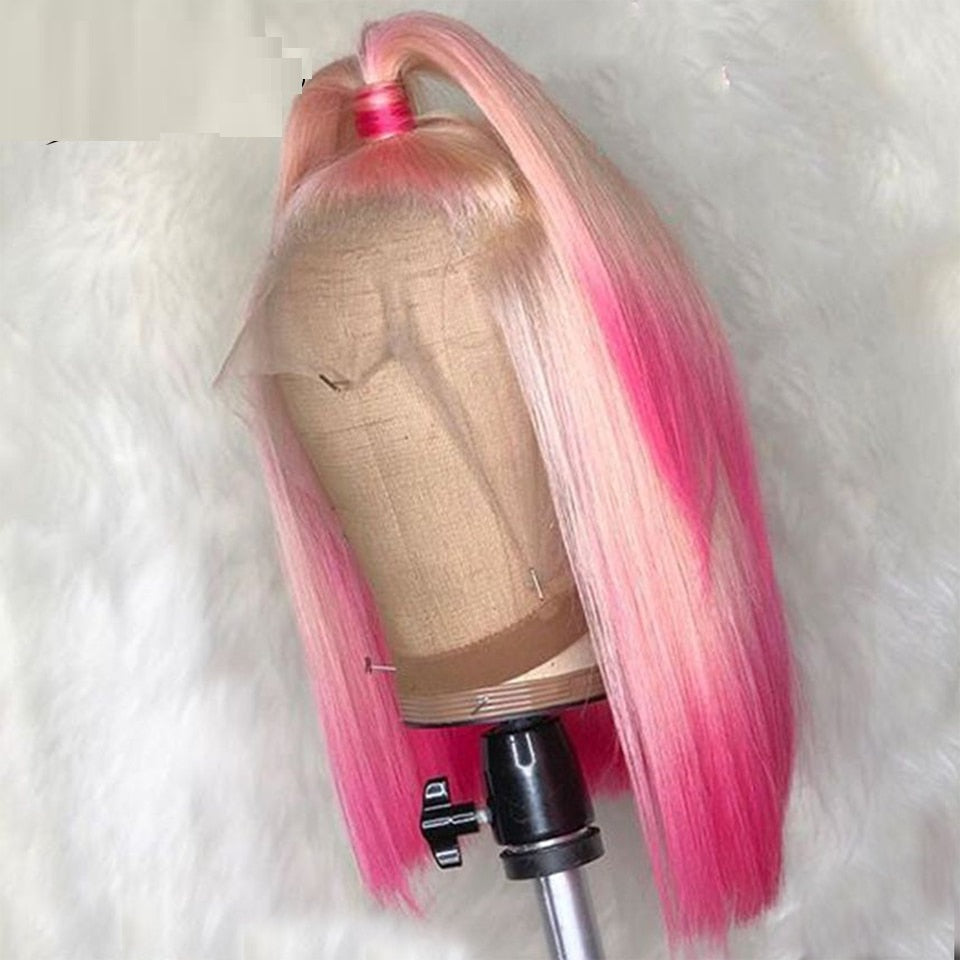 Cabello Humano de Alta Calidad con Encaje Frontal Degradado Semimecánico