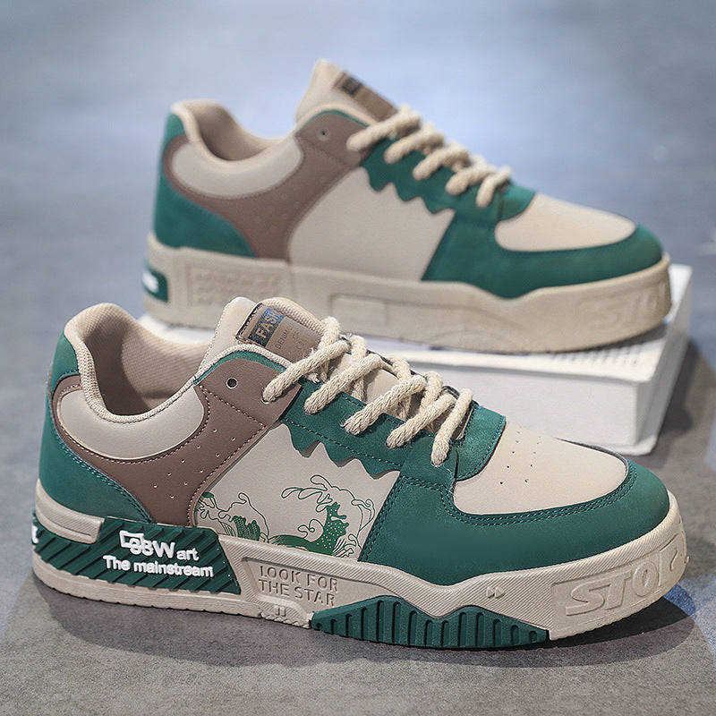 Zapatos de hombre de cuero casuales deportivos de moda con plataforma que aumentan la altura juveniles y modernos