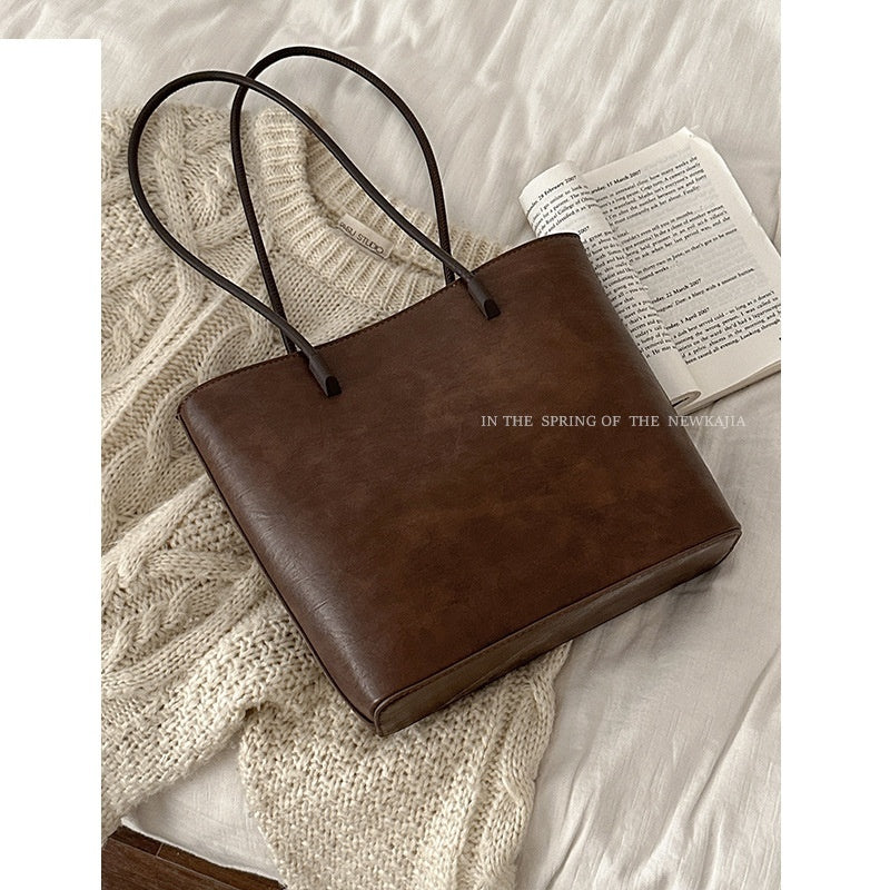 Bolso de Hombro Versátil de Gran Capacidad de Estilo Retro Minimalista