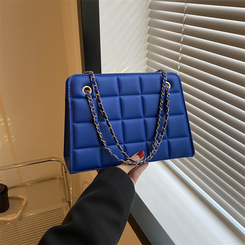 Bolso de Cuadros Pequeño con Bordado de Patrón de Diamantes para Mujer