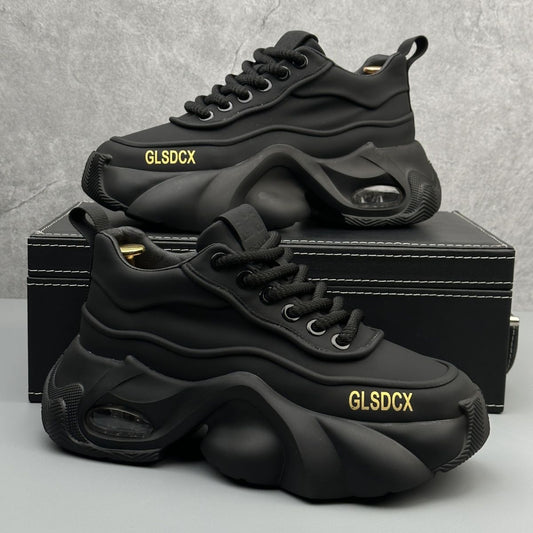 Zapatos masculinos de plataforma deportivos y de ocio con superficie de cuero