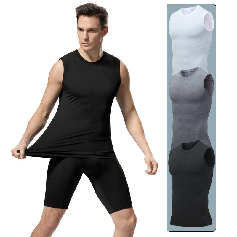 Ropa de fitness atlética de manga corta para hombre