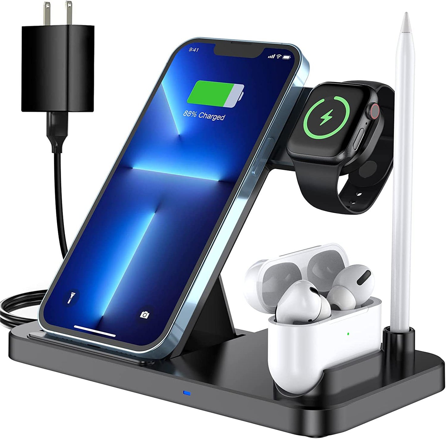 Cargador inalámbrico para teléfono móvil cuatro en uno Cargador inalámbrico tres en uno