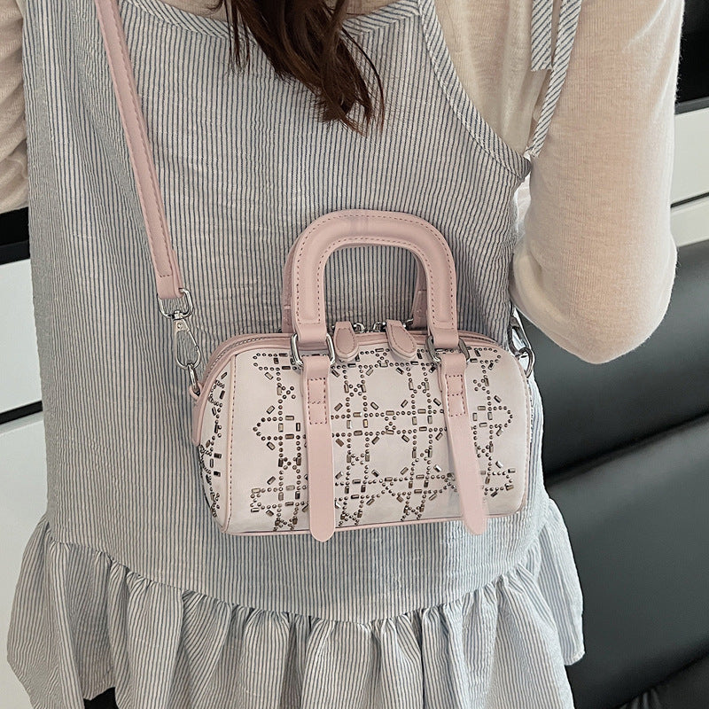 Bolso cilíndrico tote estilo coreano, minimalista, versátil y de nicho