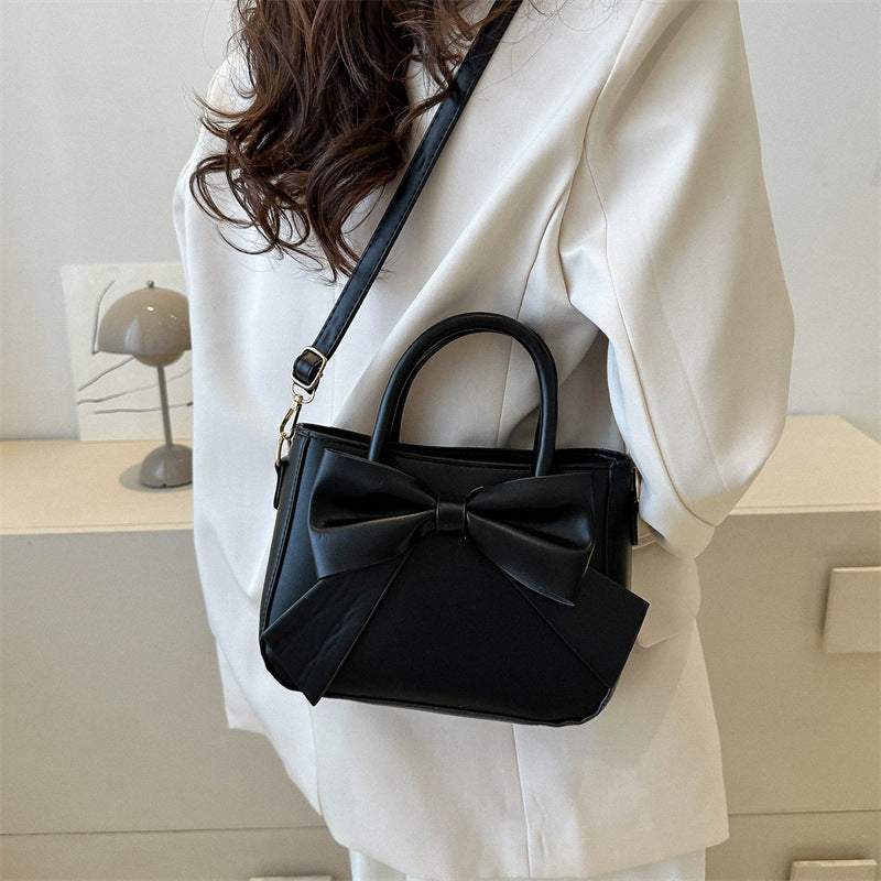 Bolso Pequeño Cuadrado Retro con Lazo Recortado a la Moda Estilo Bandolera o Hombro