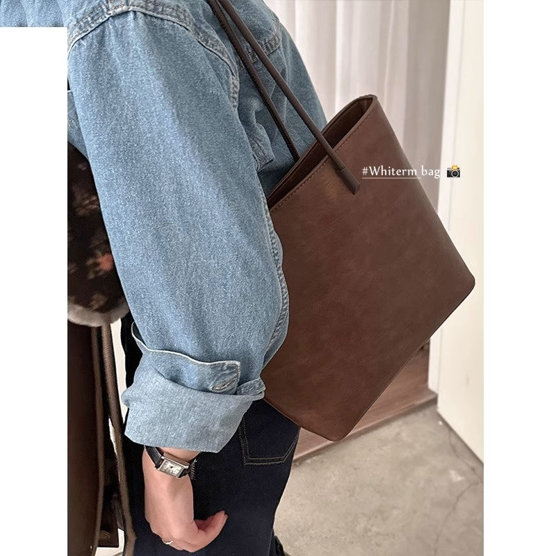Bolso de Hombro Versátil de Gran Capacidad de Estilo Retro Minimalista