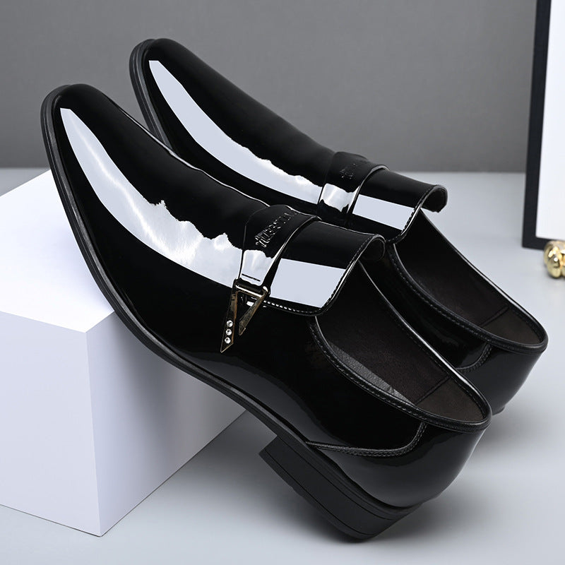 Zapatos de cuero para hombre, clásicos, casuales, de cuero, con punta, que combinan con todo, de estilo británico, resistentes al desgaste