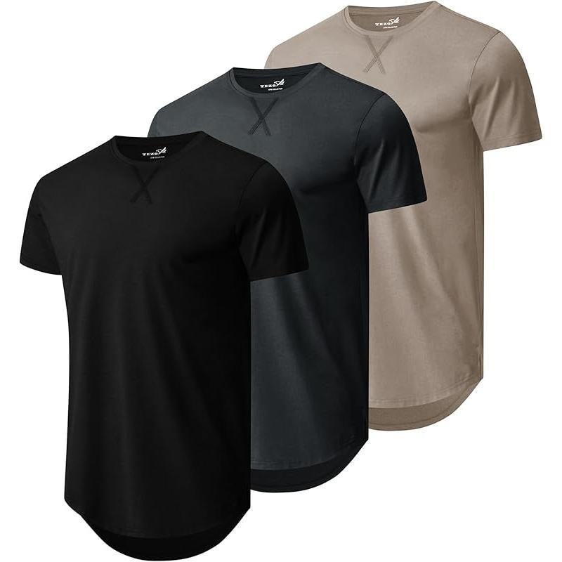 Top Faux Cotton Long Sleeve Crew Neck Short Sleeve Summer T-shirt