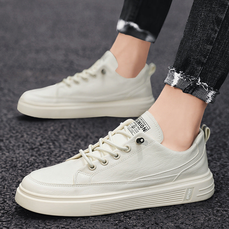 Zapatillas de lona transpirables informales finas blancas para hombre, estilo coreano, a la moda, que combinan con todo