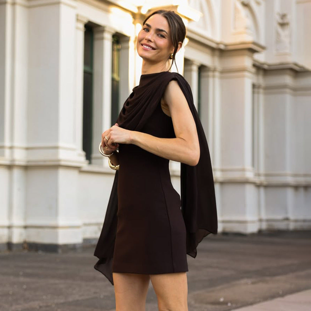 Nuevo vestido de mujer de cinta de color liso