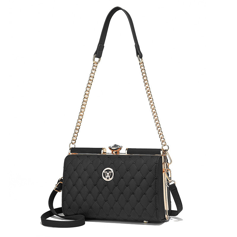 Bolso De Hombro Acolchado Con Forma De Diamante Moderno Y De Nicho Con Textura Premium