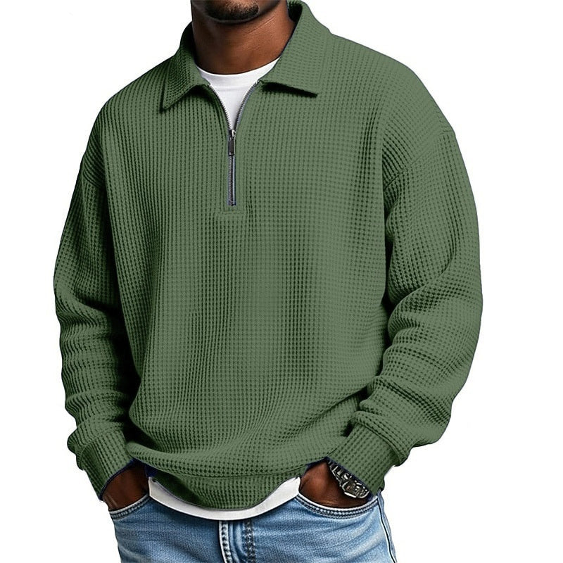 Polo de hombre con cuello y media cremallera