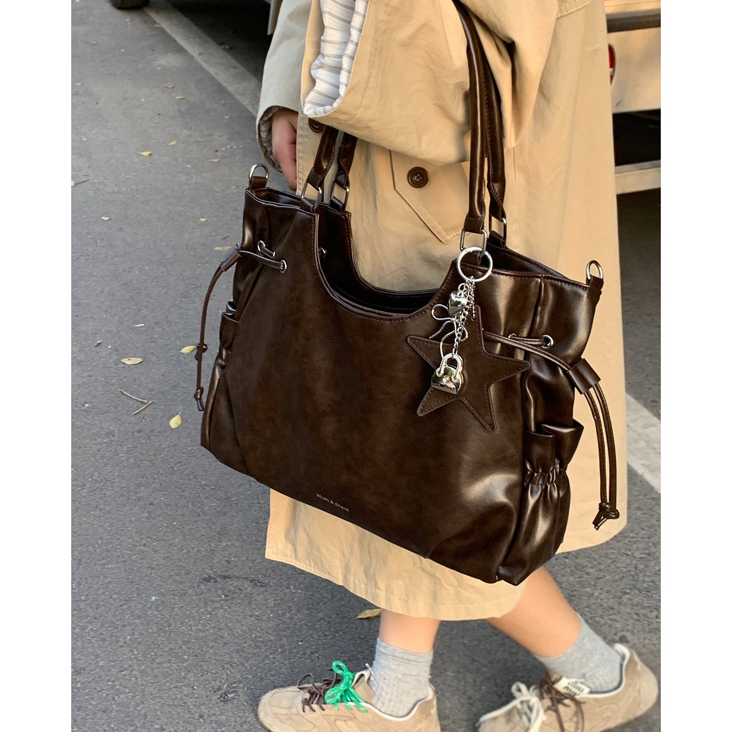 Vintage Biker-style High-capacity Underarm Bag For Women
