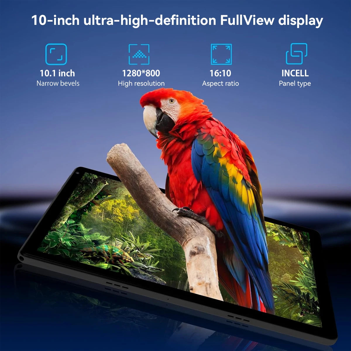 BUFO Tablet,10" Android 15 Tablet with Octa-core Processor 24GB RAM 128GB ROM HD IPS Touchscreen 8H Battery, Wi-Fi 6, BT 5.0, Dual Camera, Android Tablets with Keyboard Mouse Stylus Case Headphone