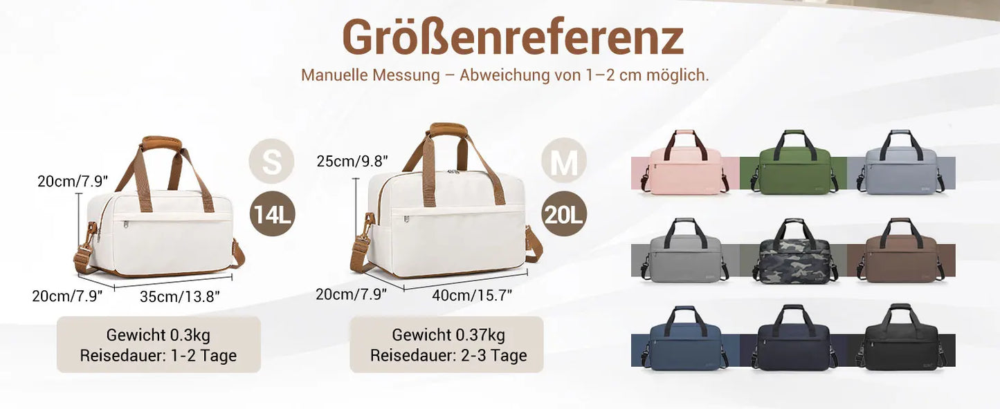 Kono 40X20X25 cm under Seat Bag m ,Lightweight Oxford Cabin Bag, Suitable for Ryanair & Easyjet