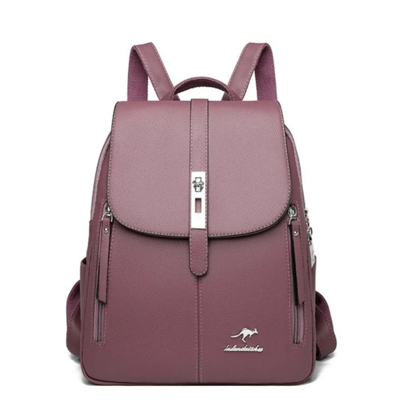 mochila De Costas Couro Social Feminina Elegante Reforçada Top canguru