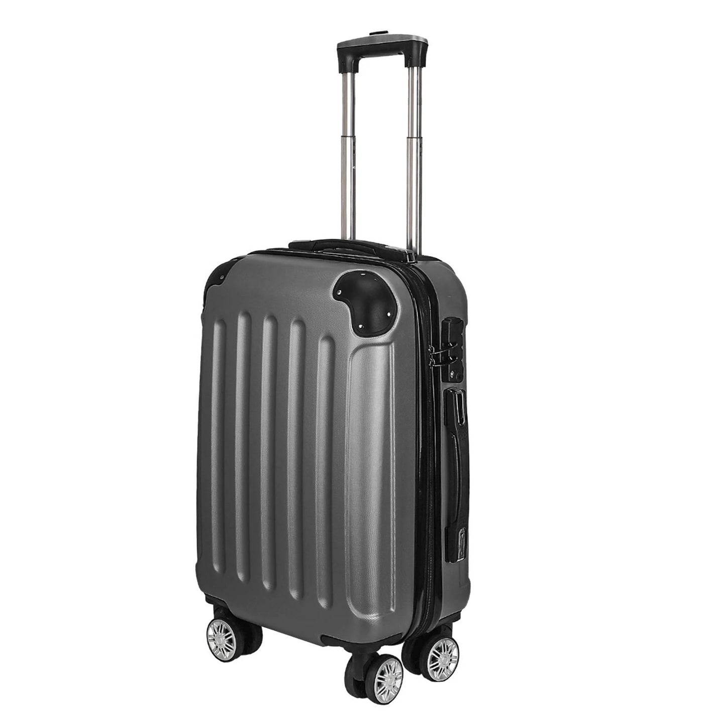Urban Luxe 3-Piece ABS Material Outdoor Luggage suitcase Trolley Set Dark Grey