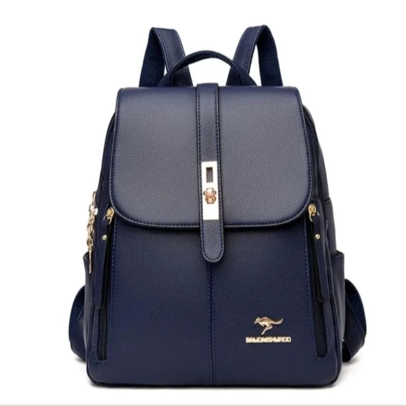 mochila De Costas Couro Social Feminina Elegante Reforçada Top canguru