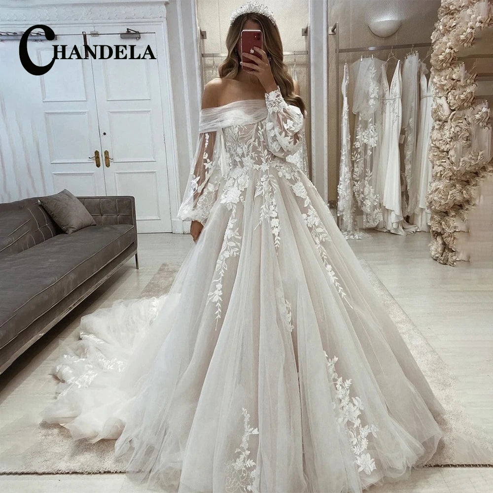 CHANDELA Lace Appliques Mini Corset Wedding Dress Cut-out Detachable Sleeves vestidos de noiva After Party A-line Customised