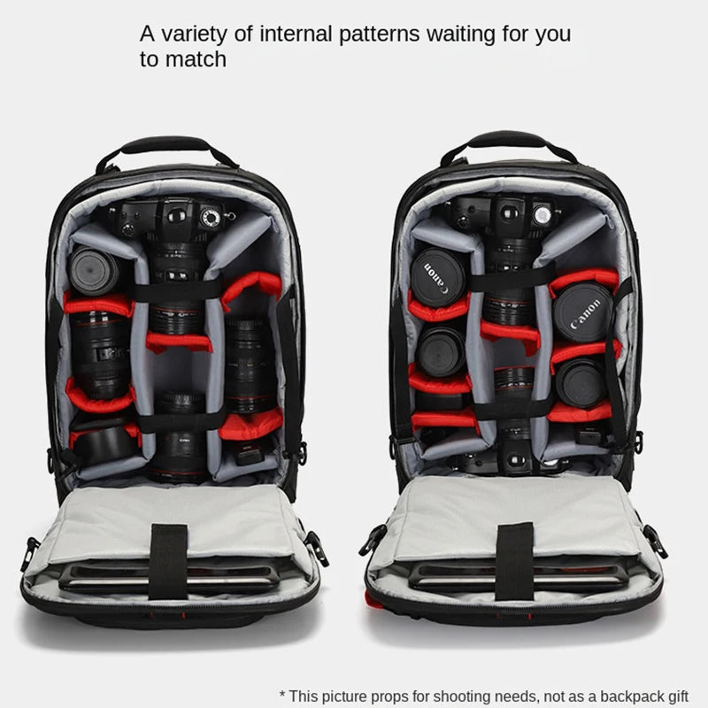 Multifunctional Rolling Camera Bag Double-shoulder Camera Bag Rolling Carry-on Suitcase Waterproof Video Camera Luggage