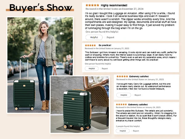 Joyway Carry on Luggage Airline Approved with Spinner Wheels, 20 Inch Lightweight Hard Shell Carry-on Suitcase with Tsa Lock