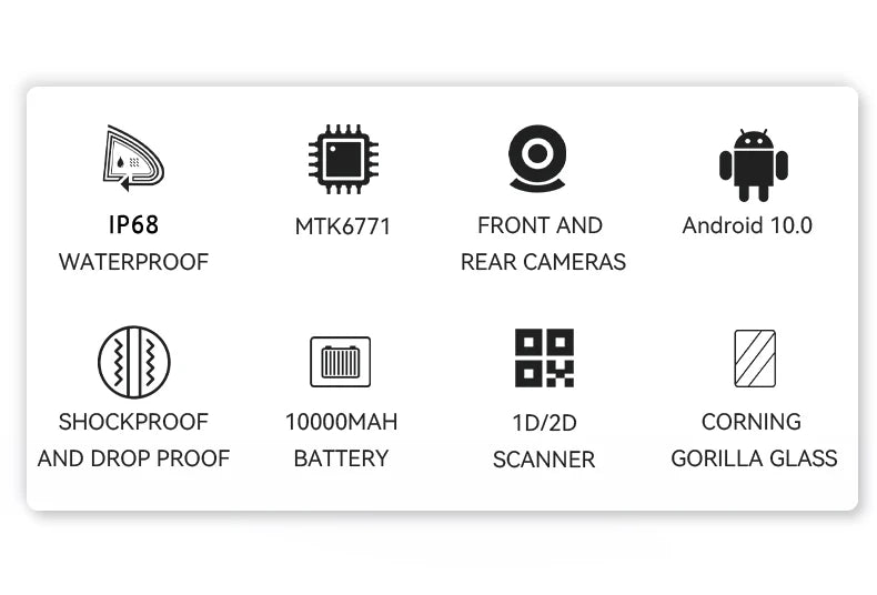 CENAVA A80ST 8inch Rugged Tablet MTK6771 Android10 10000mAh Battery IP68 Industrial Custom 5G/NFC/2D Scanner Explosion Proof