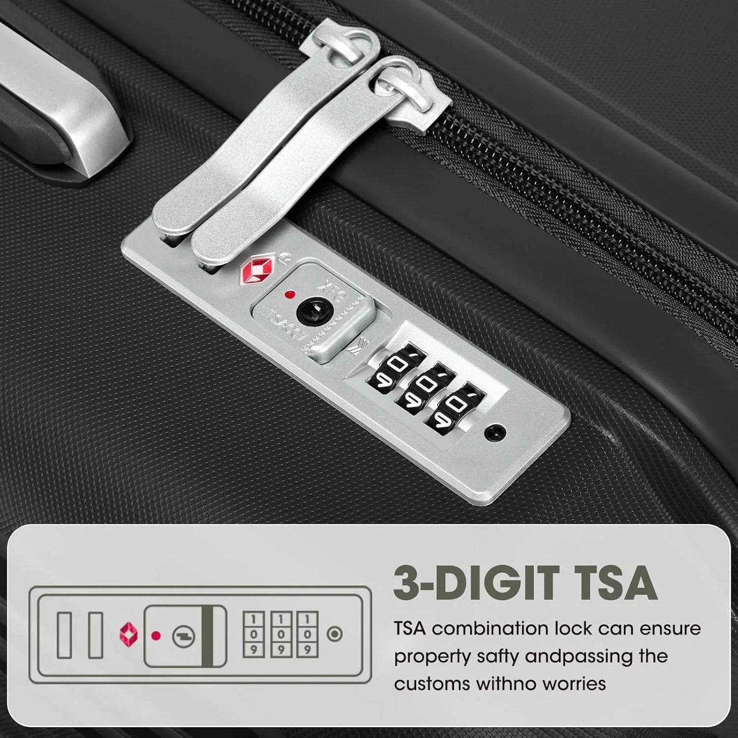 SUPER SOLU Hardshell Trolley Hand Luggage Suitcase PP Polypropylene, Expandable Hardshell Suitcase, Light Gray, 4 Double Wheels, Lightweight & Durable, TSA Combination Lock – Shipped from Germany