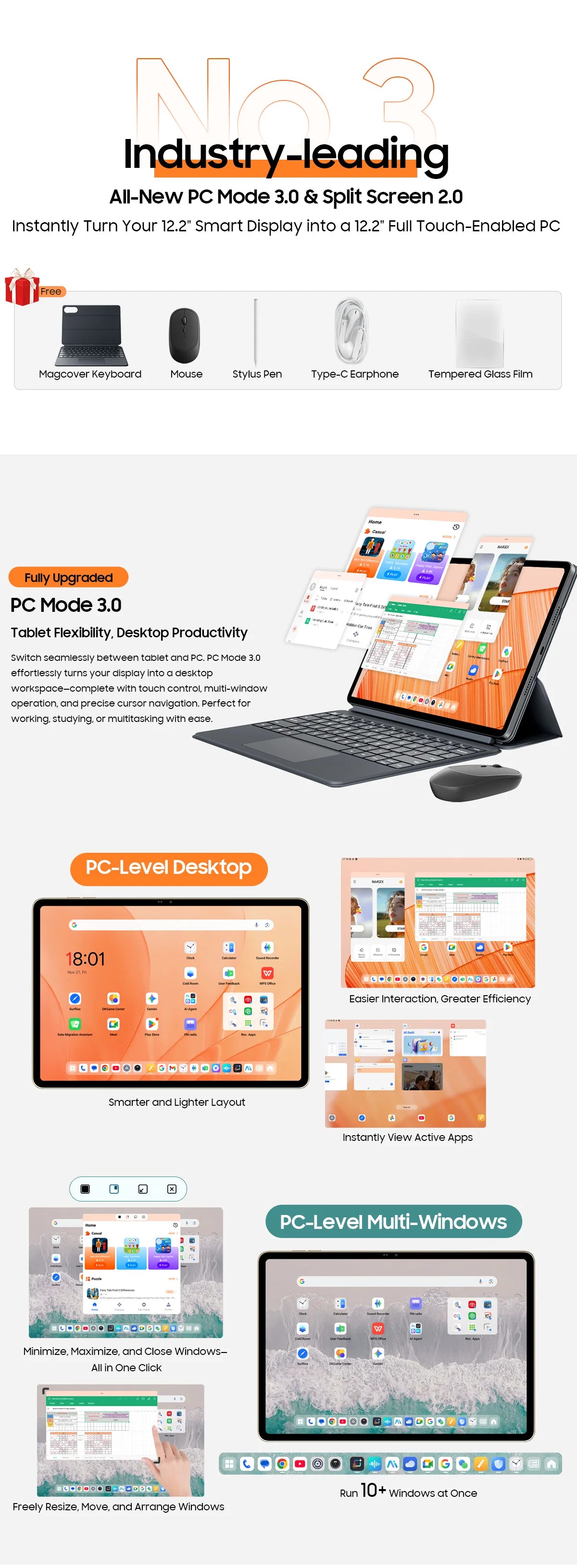 Blackview MEGA 12 Tablet Android 16 5G 12.2" 2.4K 120Hz Display Dimensity 7200 CPU IP69K Waterproof 50MP Cameras 10000mAh Pad PC