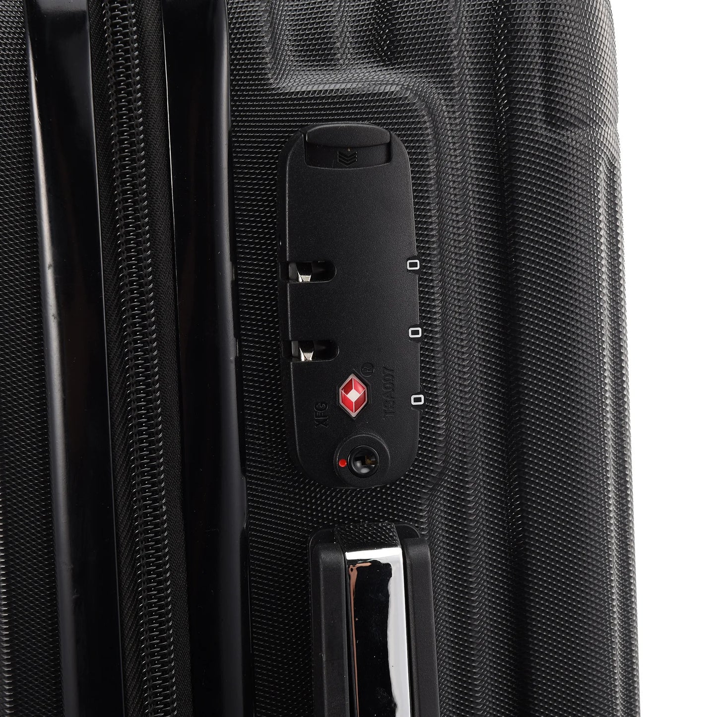 Rosahqnda 3-Piece TSA Lock ABS Black suitcase Hardshell Trolley Case M/L/XL Set