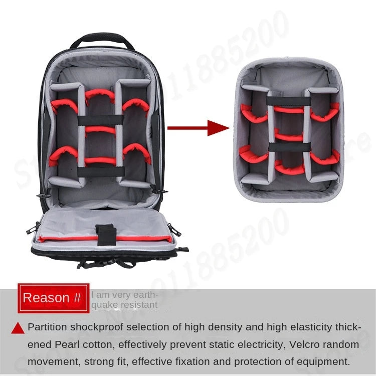 Multifunctional Rolling Camera Bag Double-shoulder Camera Bag Rolling Carry-on Suitcase Waterproof Video Camera Luggage