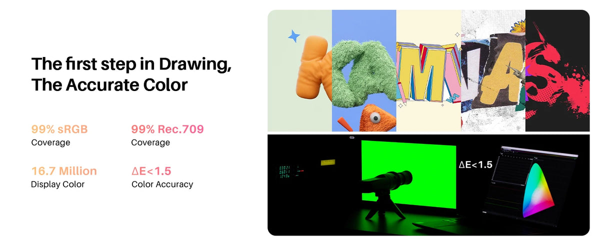 Huion Kamvas 13 (Gen 3) Graphics Tablet with Screen Pentech 4.0 16K Levels Pressure Pen Display Dual Dials 5 Press Keys