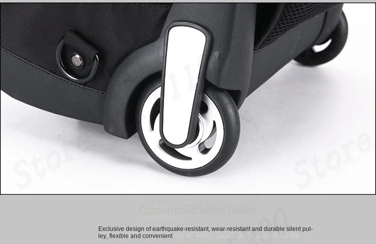 Multifunctional Rolling Camera Bag Double-shoulder Camera Bag Rolling Carry-on Suitcase Waterproof Video Camera Luggage