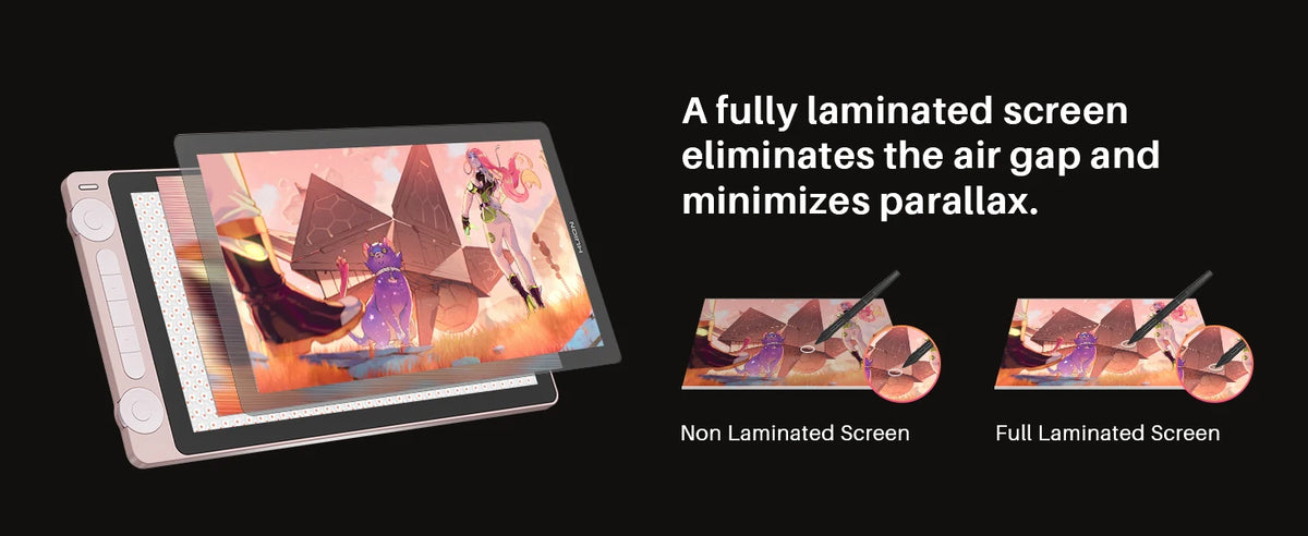 Huion Kamvas 13 (Gen 3) Graphics Tablet with Screen Pentech 4.0 16K Levels Pressure Pen Display Dual Dials 5 Press Keys