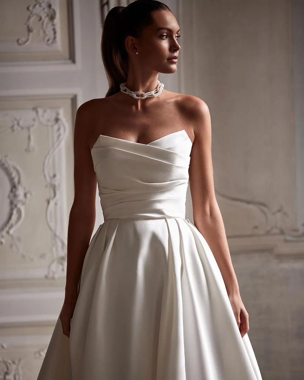 SoDigne Church Simple A Line Wedding Gown For Women Sweetheart Pleats Customized Wedding Dress Long Reception Party Bride Dress