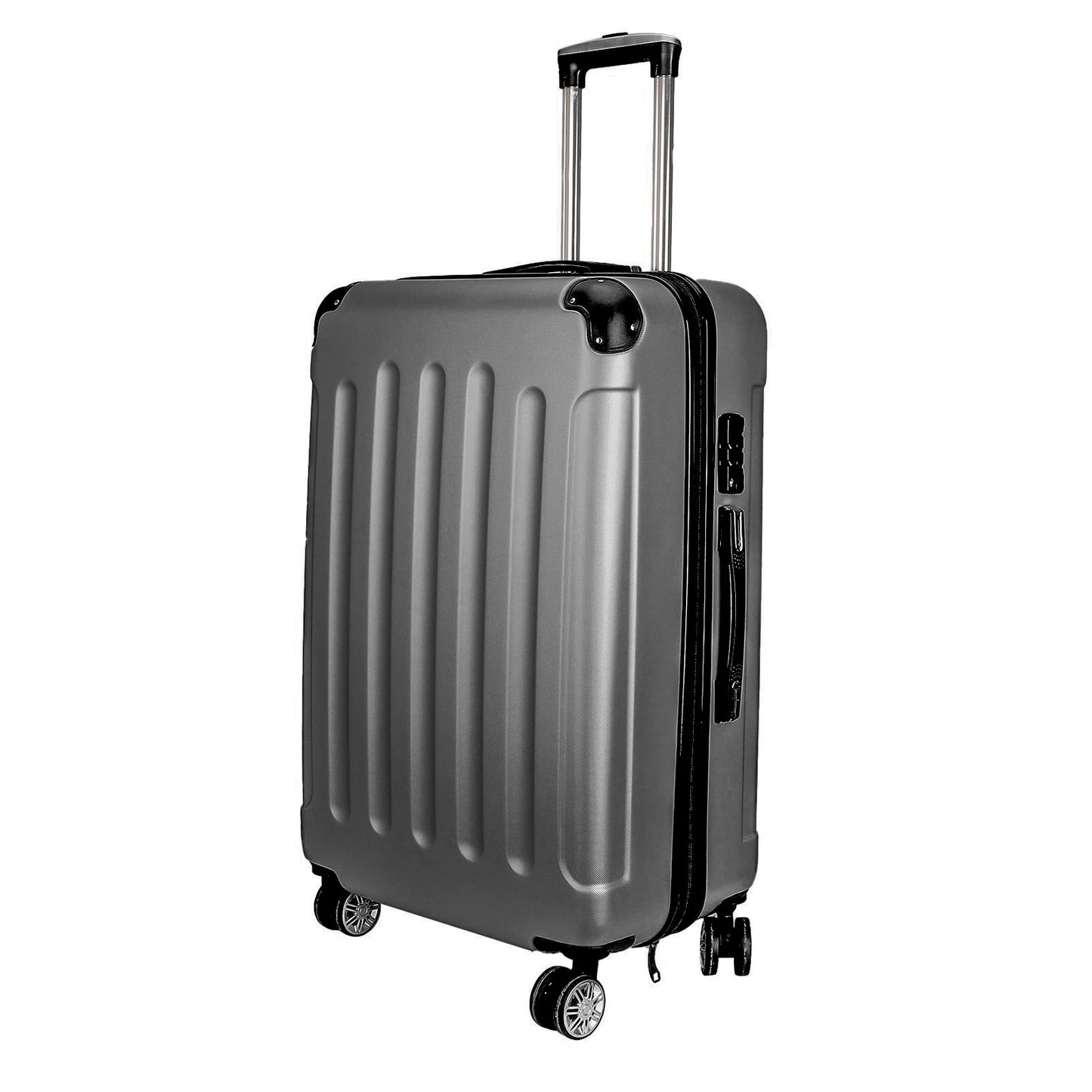 Urban Luxe 3-Piece ABS Material Outdoor Luggage suitcase Trolley Set Dark Grey