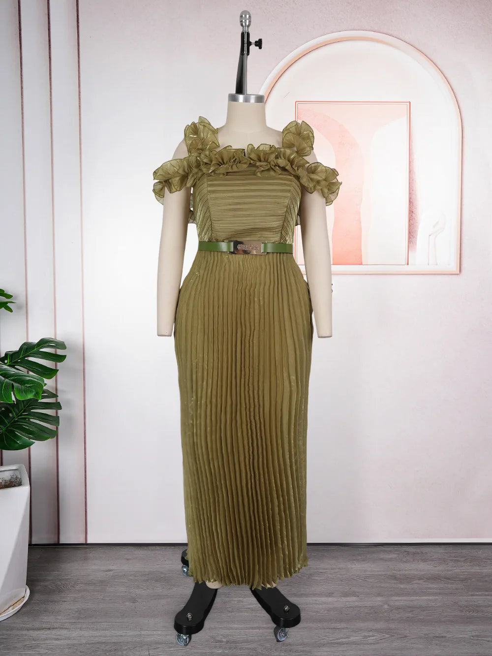 Elegant Women Evening Dress Off Shoulder Pleated Maxi Robe Luxury Sequins Party Gowns Dubai Turkey Abayas Caftan Marocaine Femme