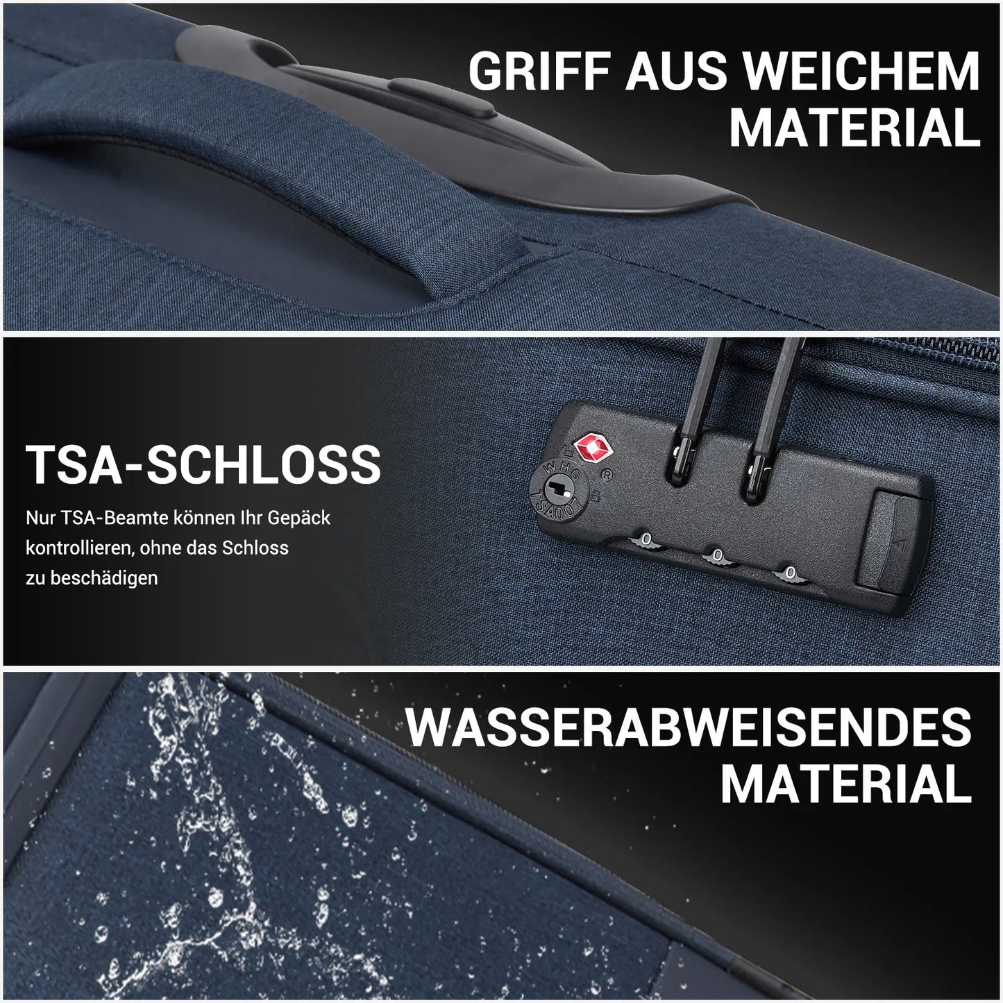 British Traveller Expandable Case, Ultra Light fabric, fabric suitcase with Volume Extension, TSA Lock (S/M/L)