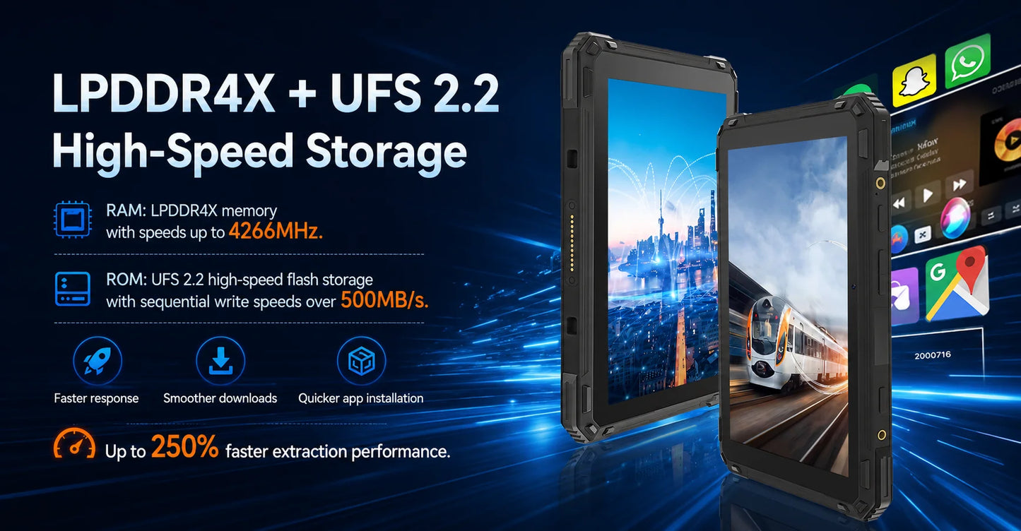 CENAVA A88ST 8 Inch Rugged Android Tablet PC 8GB 128GB  IP68 4G LTE GPS 10000mAh Waterproof Warehouse Drop Rugged Tablet Bulk