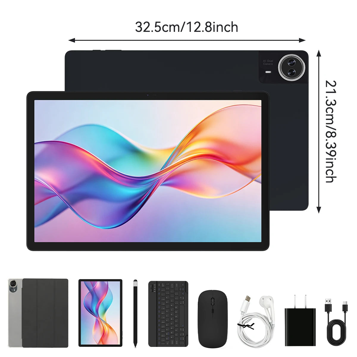 2026 new G140L 14.1 Inch Octa‑Core Android 15 Tablet 30(6+24)GB RAM 256GB ROM 1920*1200 HD Display 10000mAh Battery Widevine L1 With Keyboard Mouse Stylus Earbuds Protective Case PD30W Charger Full Bundle US Warehouse