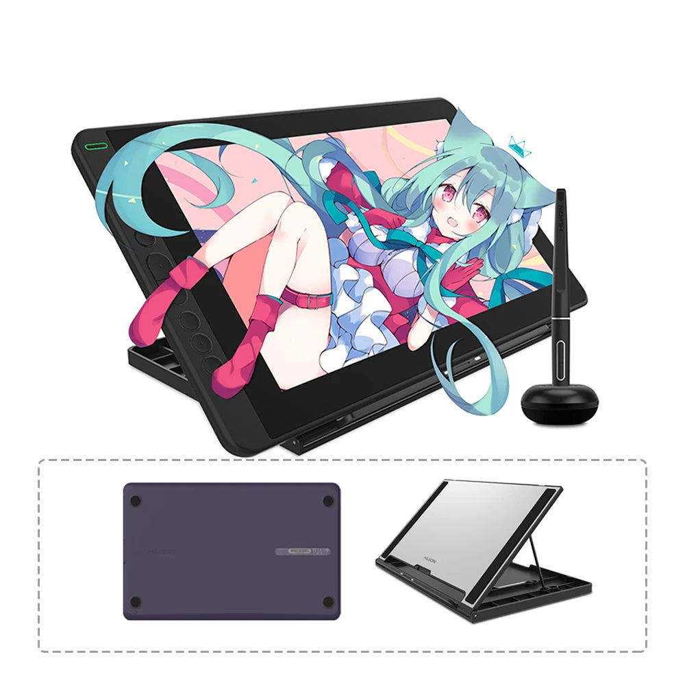 HUION Kamvas 13 Graphic Tablet Monitor 120%sRGB Battery-Free Pen Display Drawing Monitor 8192 Levels Pen with Express Keys Gamut