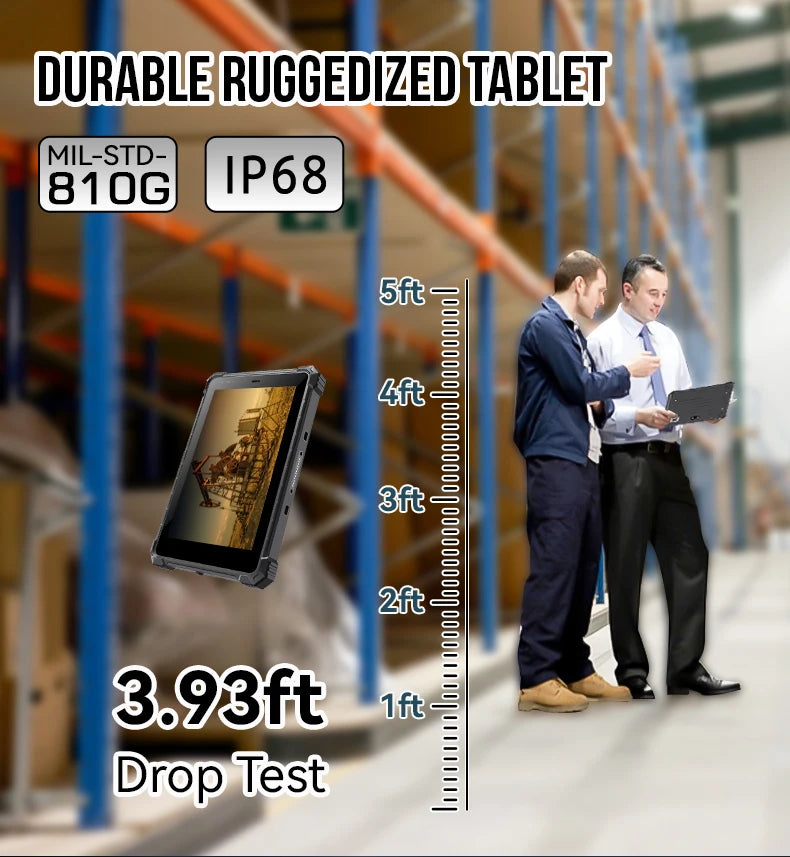 CENAVA A80ST 8inch Rugged Tablet MTK6771 Android10 10000mAh Battery IP68 Industrial Custom 5G/NFC/2D Scanner Explosion Proof