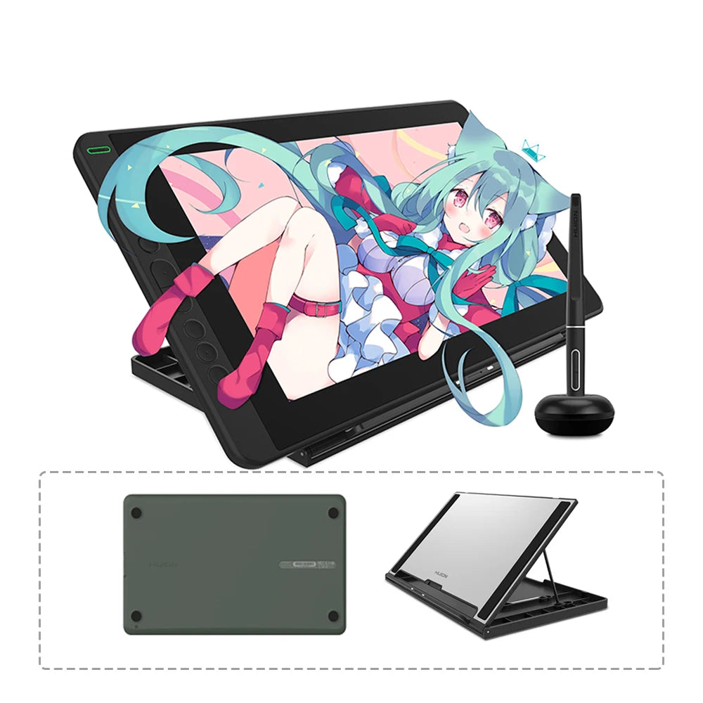 HUION Kamvas 13 Graphic Tablet Monitor 120%sRGB Battery-Free Pen Display Drawing Monitor 8192 Levels Pen with Express Keys Gamut