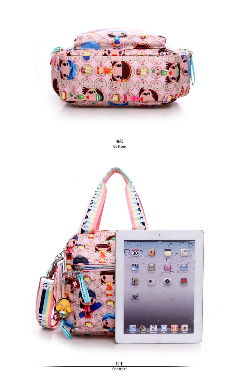 Mother bag New+Harajuku Doll key chain waterproof nylon handbag ladies bag one shoulder cartoon cross-body bags Handbags