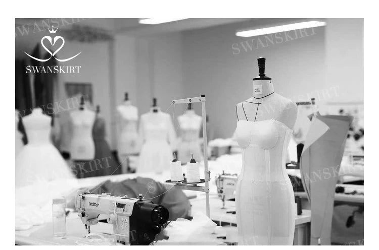 Luxury Sleeveless Wedding Dress Civil Sweetheart A-Line Plus Size Princess Bride Gown SwanSarah P650 Custom Vestido De Novia